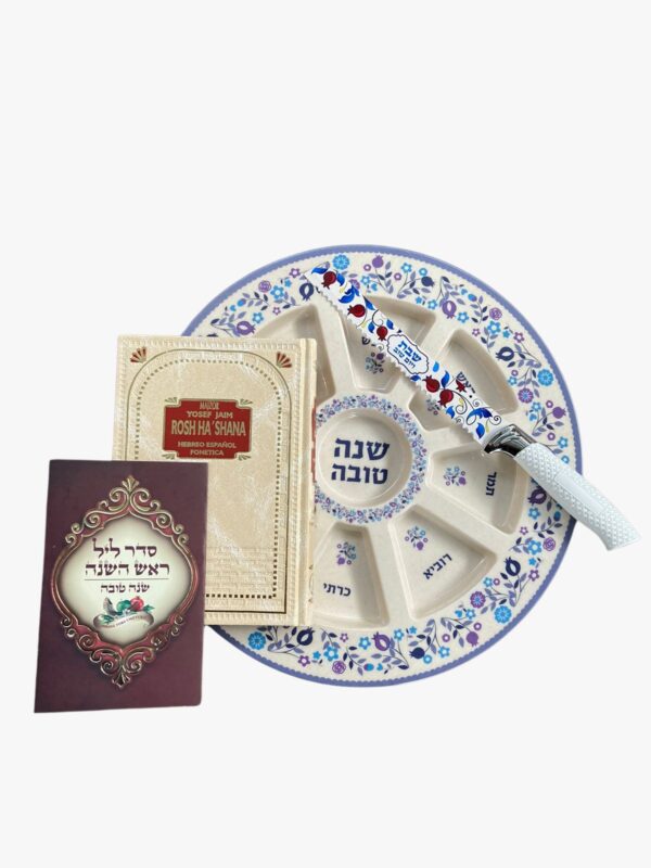 Kit para Rosh Hashana - Majzor, Cuchillo, Keara y folleto para Seder