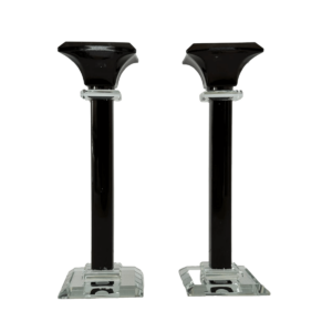 Candelabros para Shabat – Diseño Moderno en Vidrio Negro