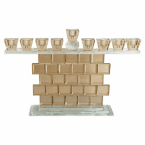 Januca: Januquilla Cristal Con Base De Cuadros Dorados