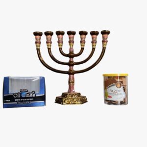 Janucá: Menorah, Vasos Y Flotadores Set