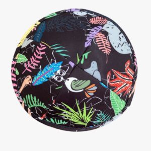 Kipa Negra De Tela Con Dibujos Grabados: Kippah