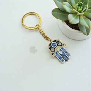 Llavero Hamsa Con La Palabra Mazal: Hamsa