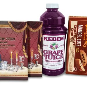 Set Para Pesaj: Dos Libros Hagada De Pesaj , Un Jugo Kedem (1.89L) Y Un Chocolate Chip Nut 170g