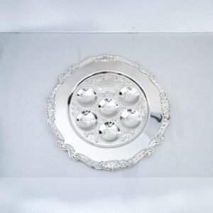 Plato de Séder para Pesaj  Diseño Elegante Plateado