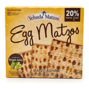 Egg Matza Yehuda 357g  Enriquecida Con Huevo: Pesaj Matza Ashira