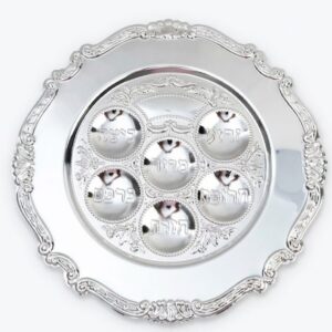 Plato de Séder para Pesaj  Diseño Elegante Plateado