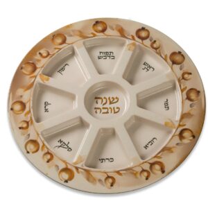 Keara Melamina Granadas Rosh Hashana 35 cm -Plato Rosh Hashana